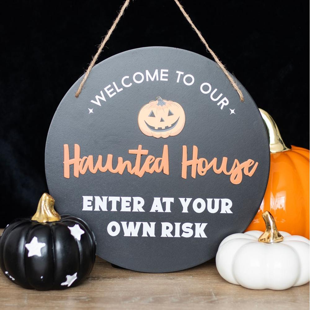 Something Different - Round Haunted House Decoratief bord - Multicolours